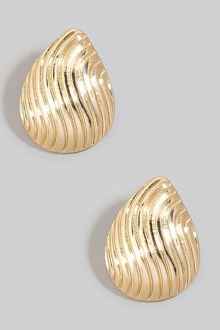ピアス Wavy Teardrop Stud Earrings #5135 11mm ZINZI silver stud earrings in organic teardrop shape