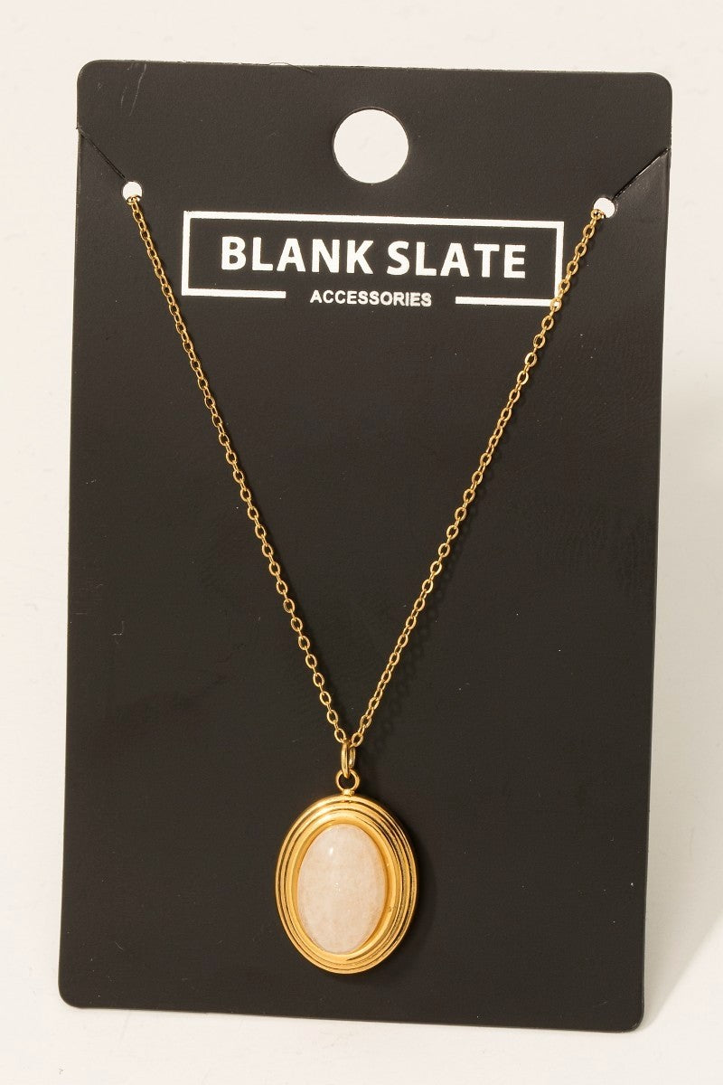 OVAL STONE NECKLACE