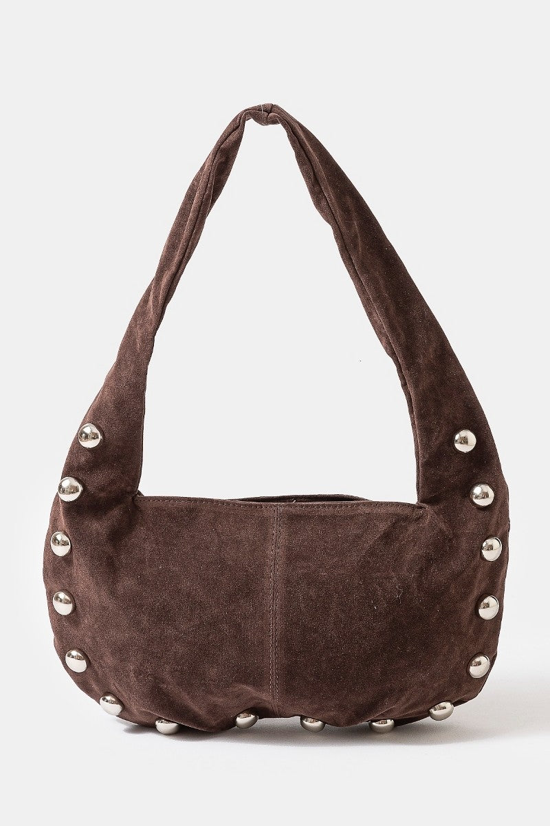 STUDDED SOFT HOBO BAG