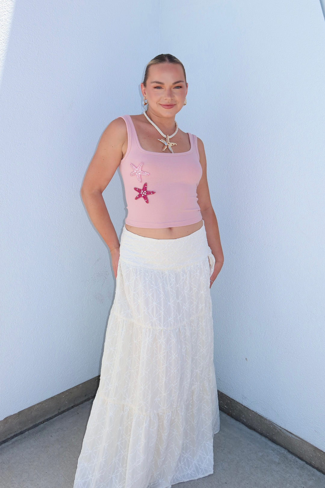 The Genesis Starfish Beaded Ribbed Tank