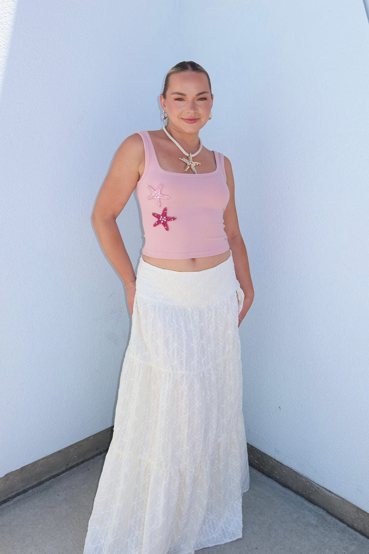 The Genesis Starfish Beaded Ribbed Tank