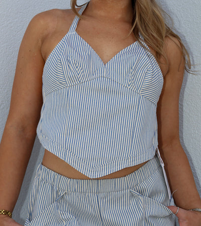 HARBOR STRIPE HALTER TOP