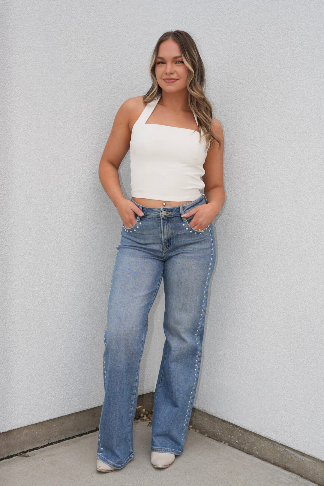 Cabana Smocked Halter Crop Top