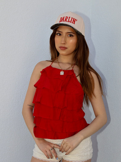 SALSA RUFFLE HALTER TOP