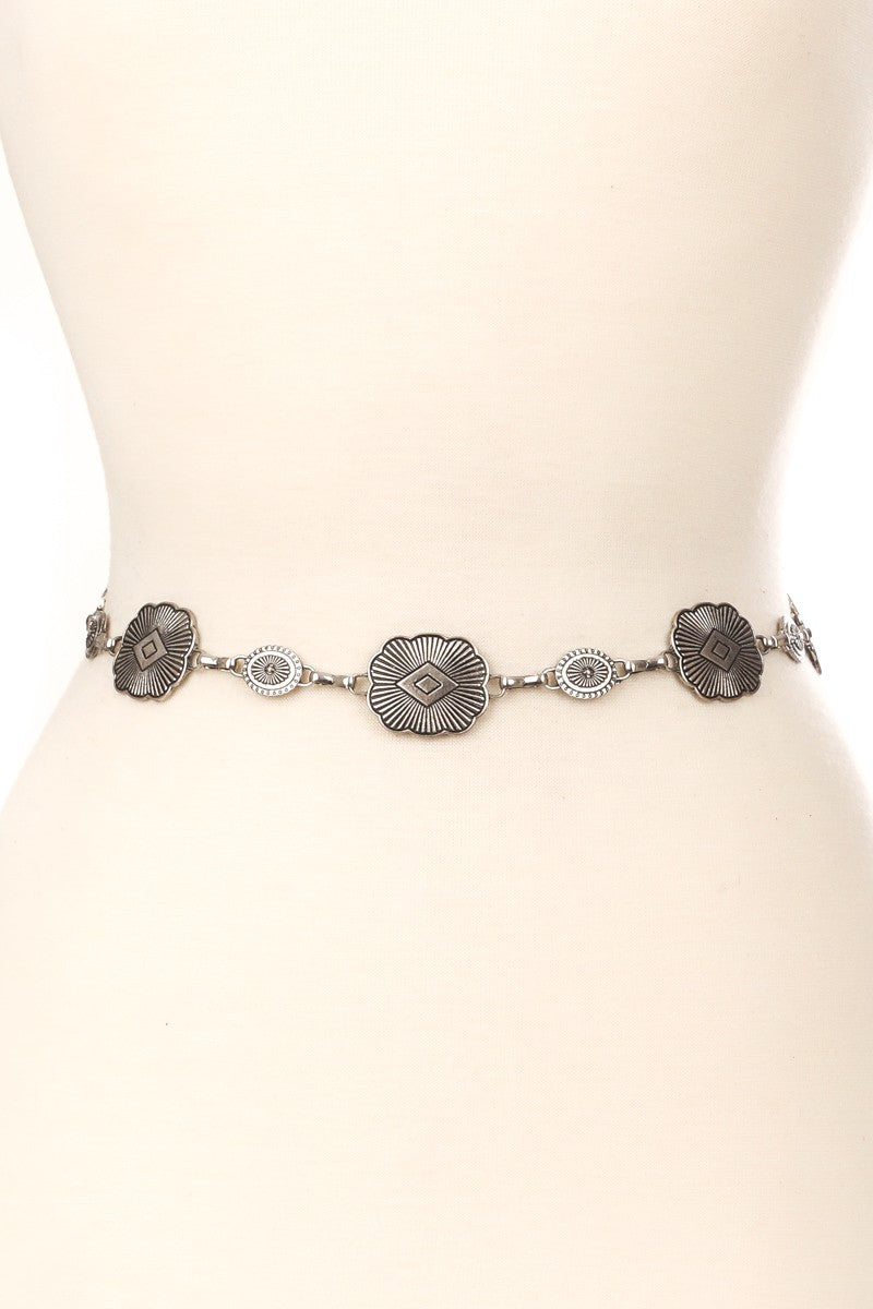 ORNATE WESTERN CONCHO CHAIN BELT