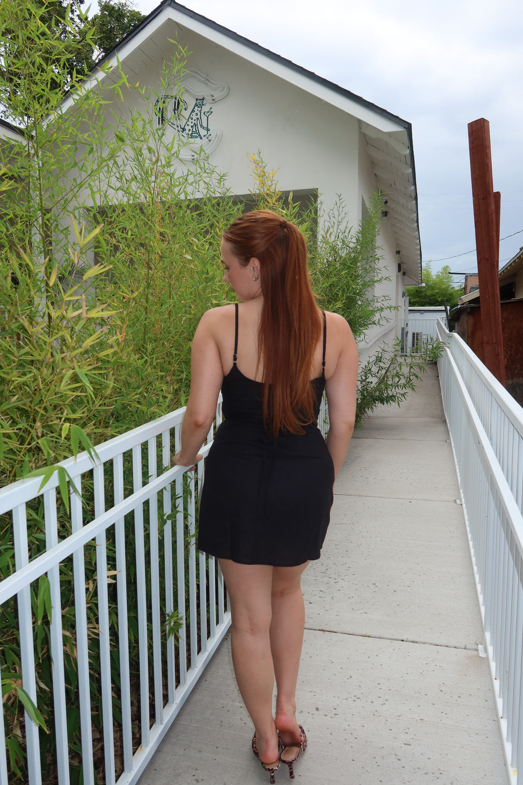 The Onyx Linen Slip Mini Dress — Black