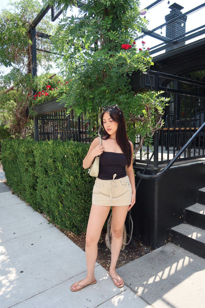 Loucia Low Waist Mini Skort - Khaki