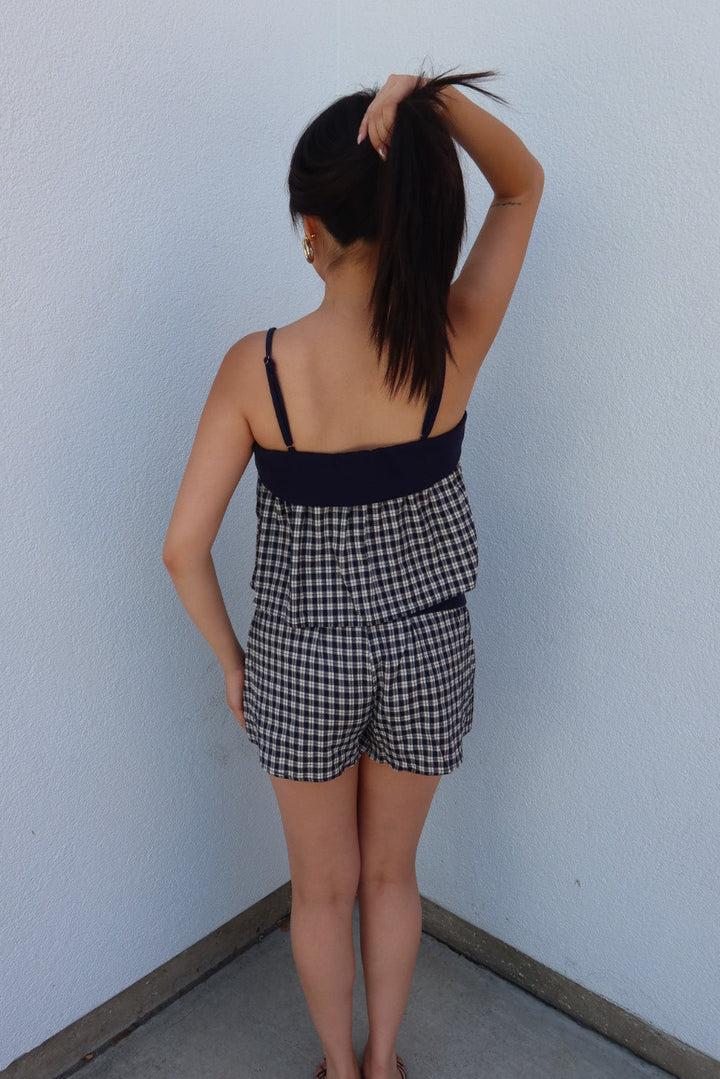 Deanna Gingham Contrast Top