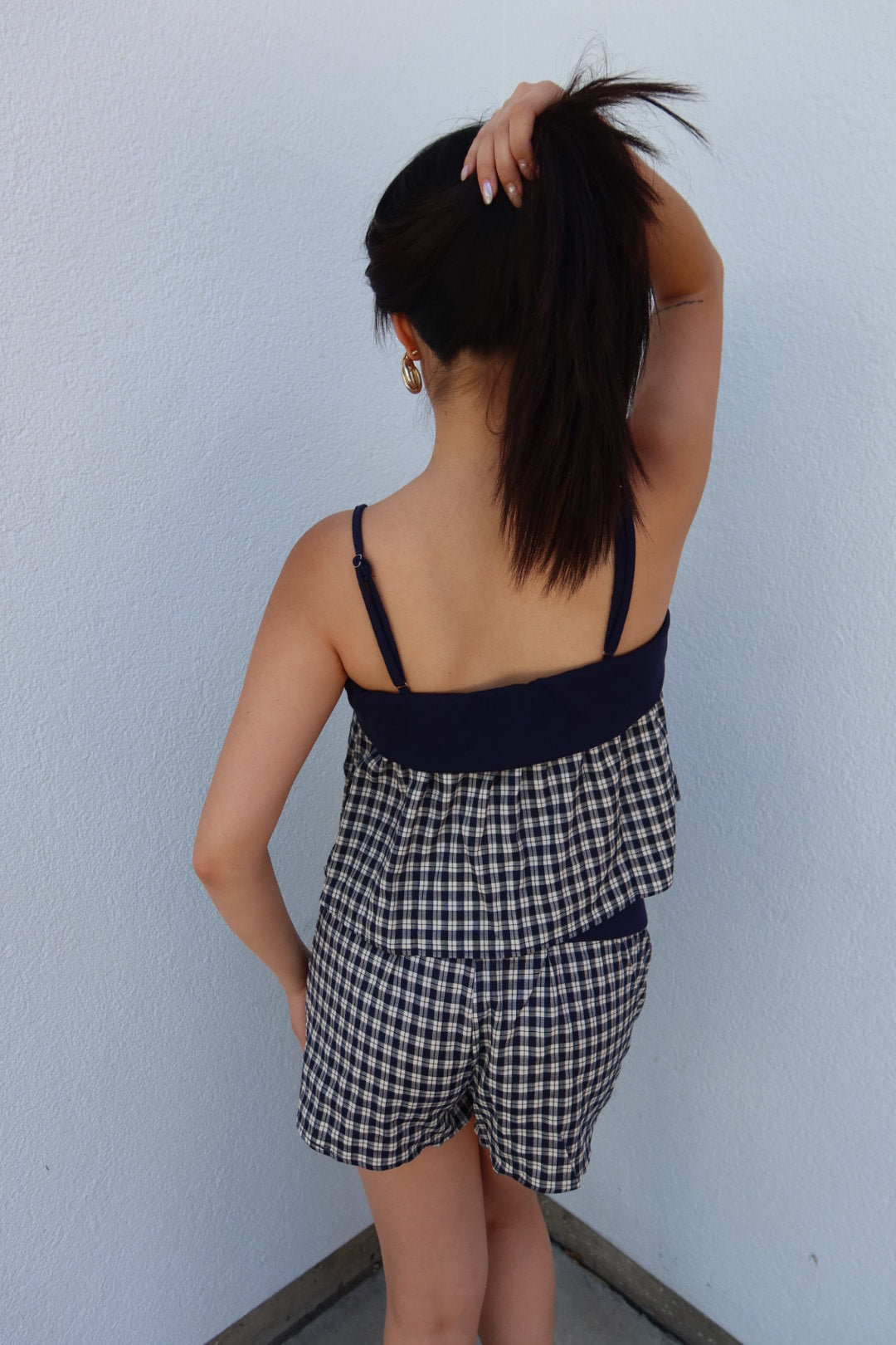 Deanna Gingham Contrast Top