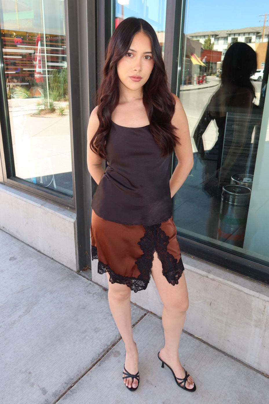 Alfonzo Lace Hem Mini Skirt