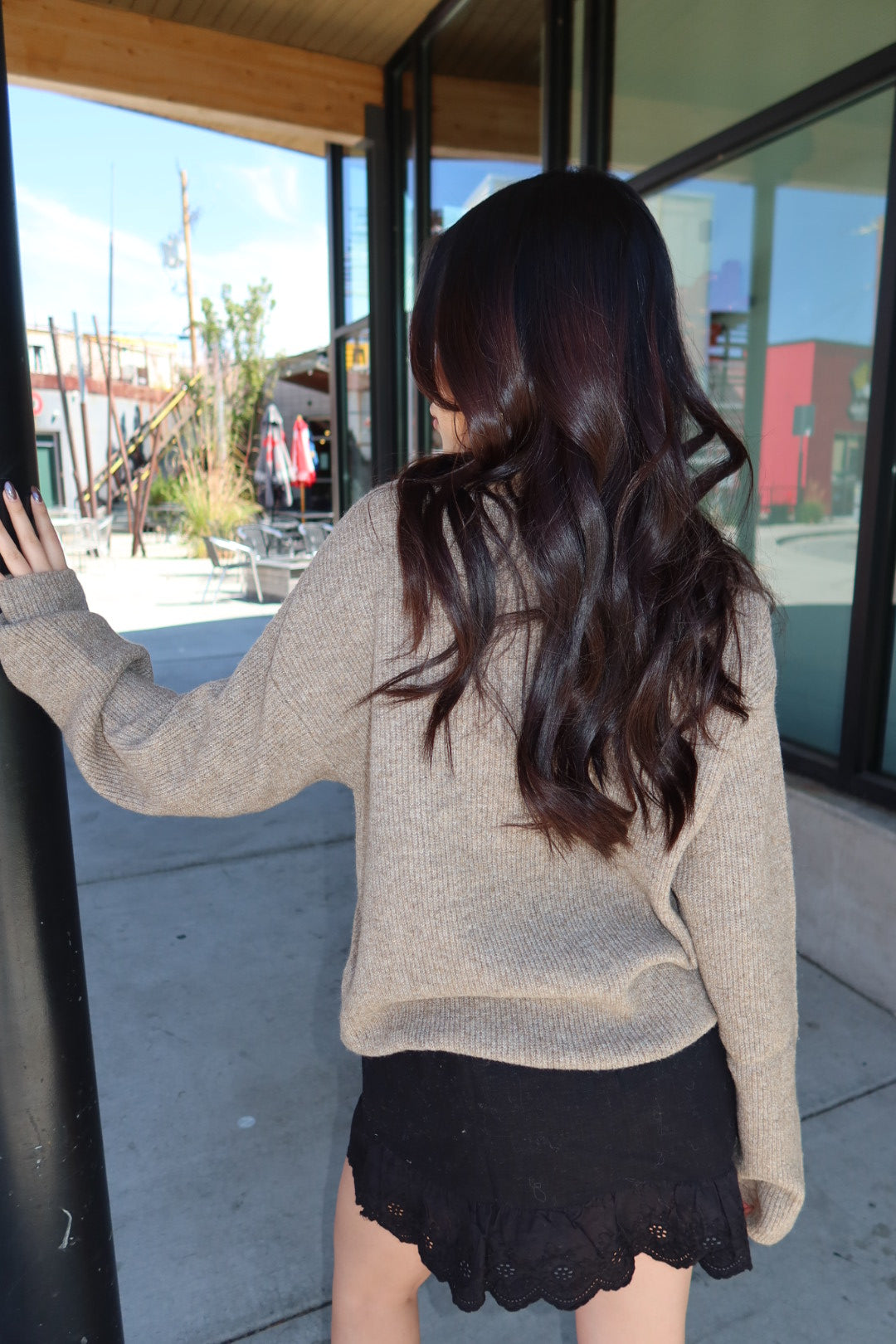 Hudson Ribbed Cardigan- Taupe