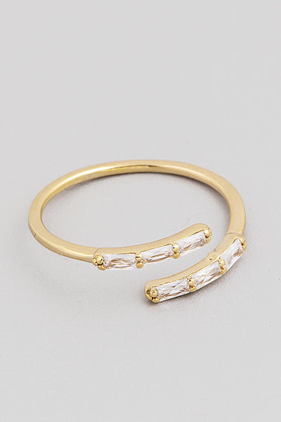 DAINTY BAGUETTE ADJUSTABLE RING
