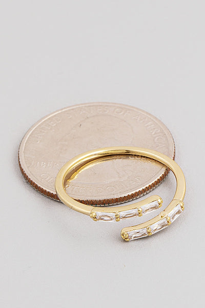 DAINTY BAGUETTE ADJUSTABLE RING