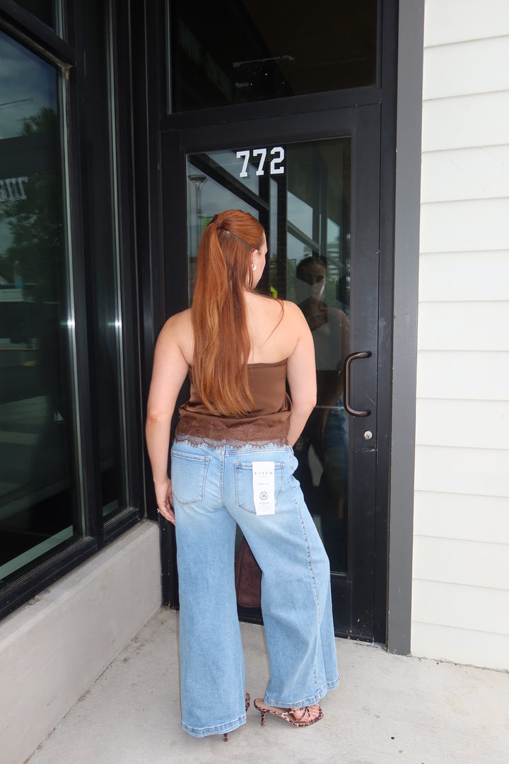 The Darla Lace Tube Top — Chocolate