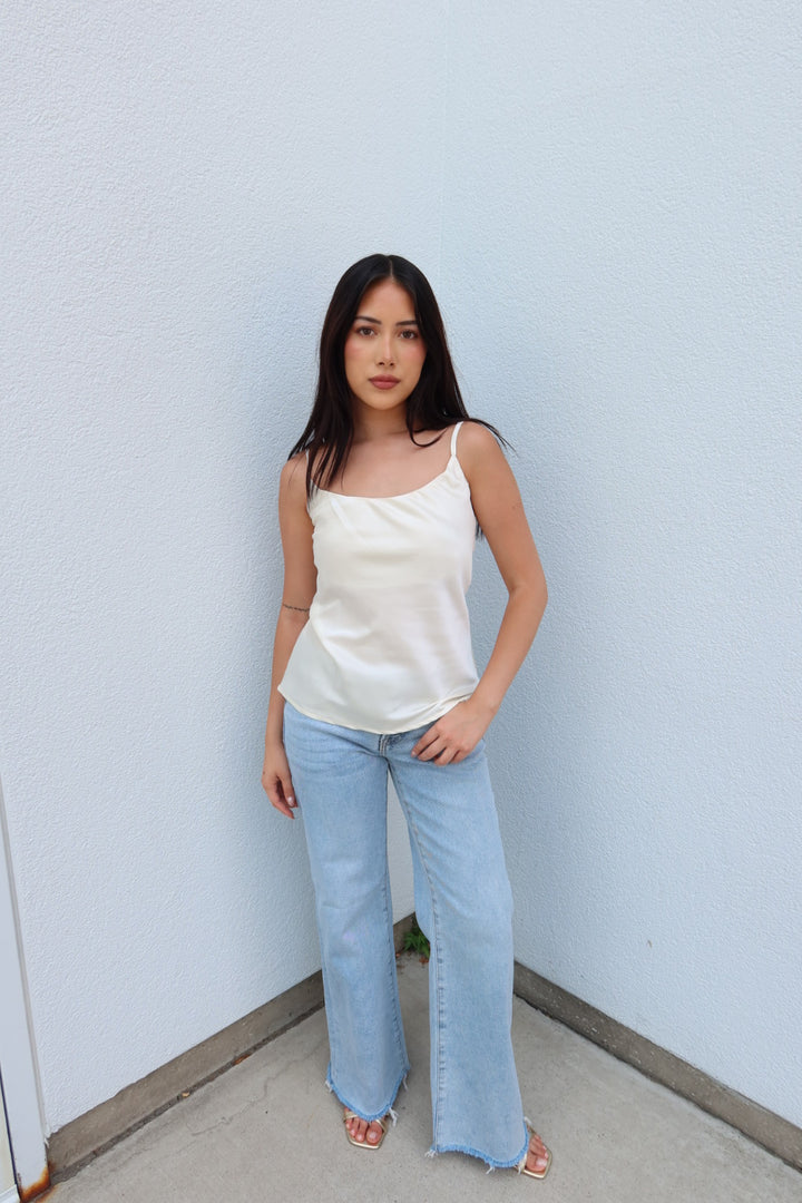 Blaire Satin Basic Cami - Cream