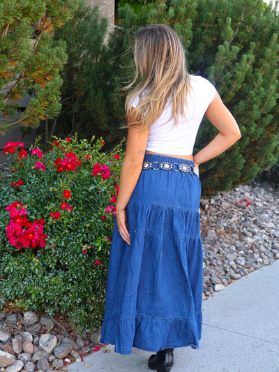 LEXINGTON DENIM MIDI SKIRT