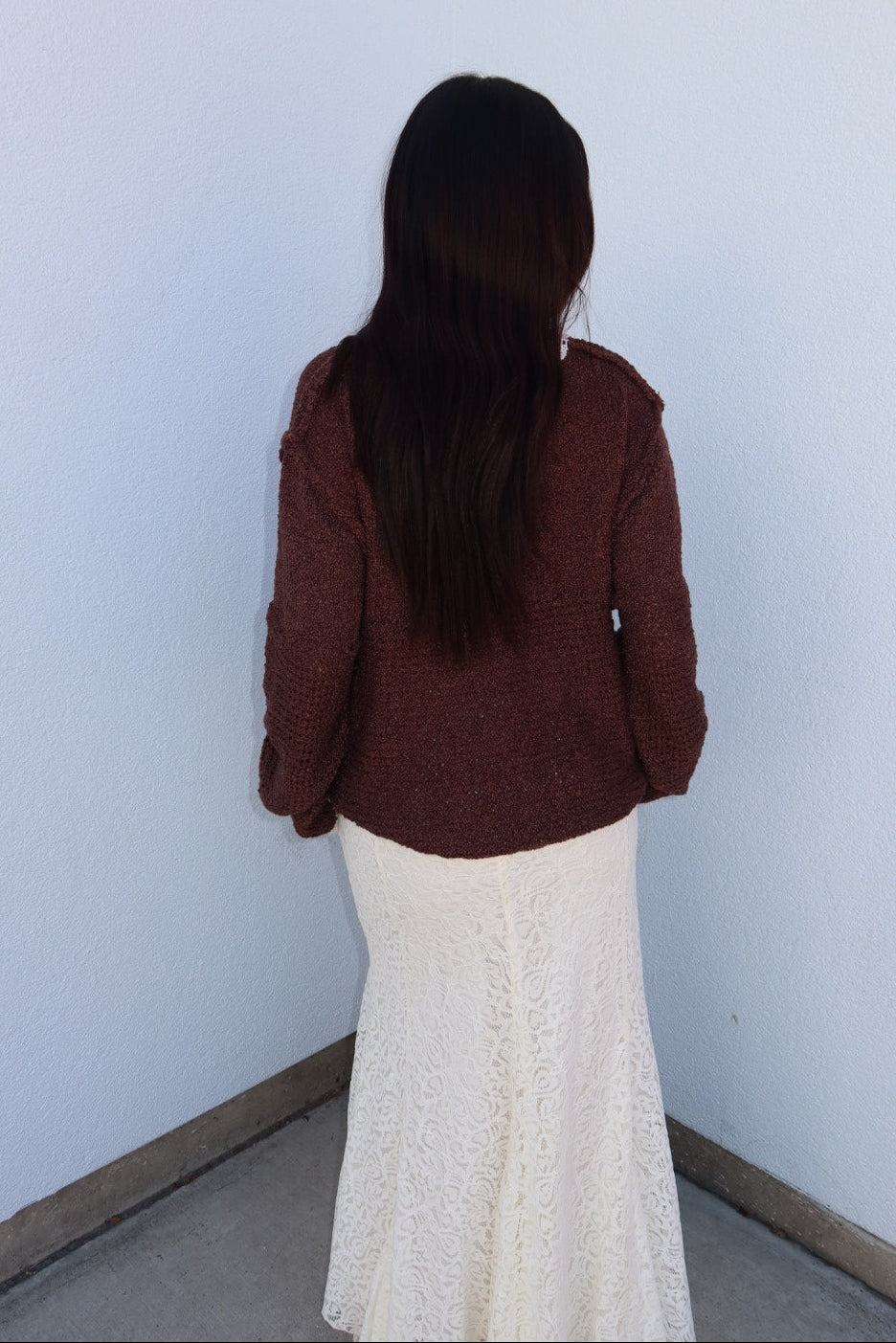 Caldwell Contrast Trim Knit Sweater - Brown