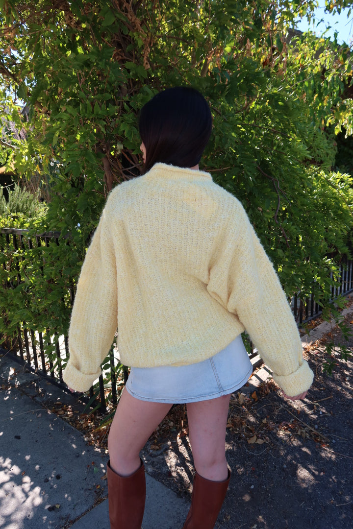 Senzo Mockneck Knit Sweater - Yellow