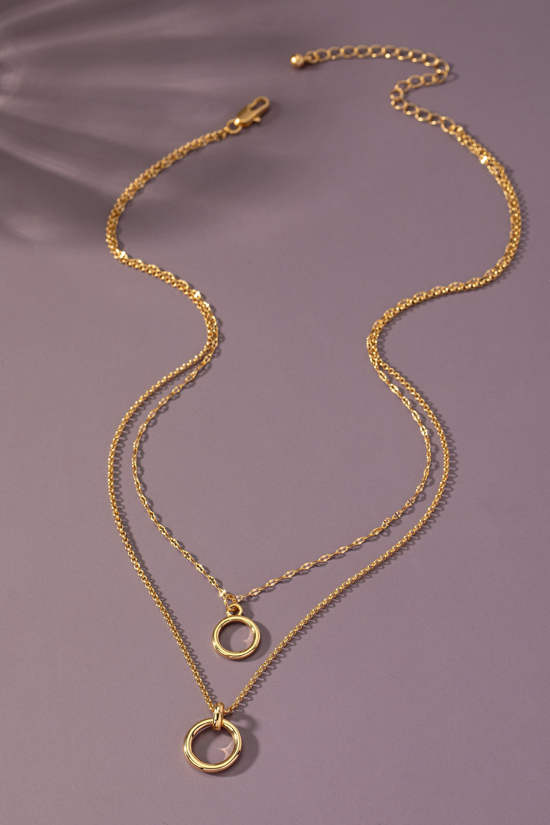 TWO ROW CHAIN AND CIRCLE NECKLACE