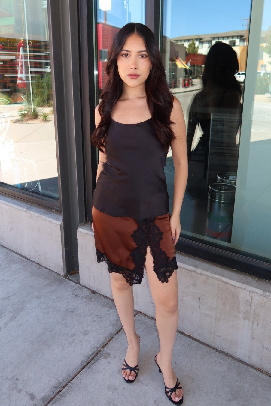 Alfonzo Lace Hem Mini Skirt