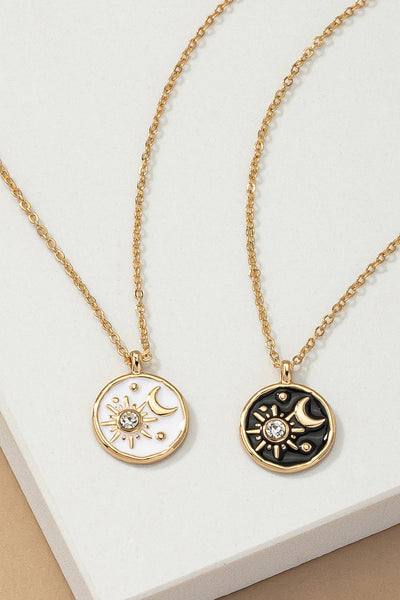 MOON AND STAR PENDANT NECKLACE