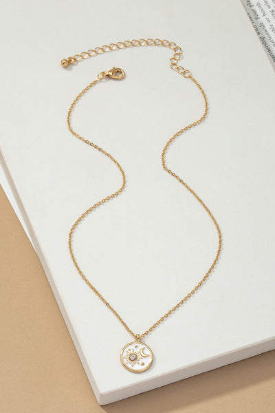 MOON AND STAR PENDANT NECKLACE