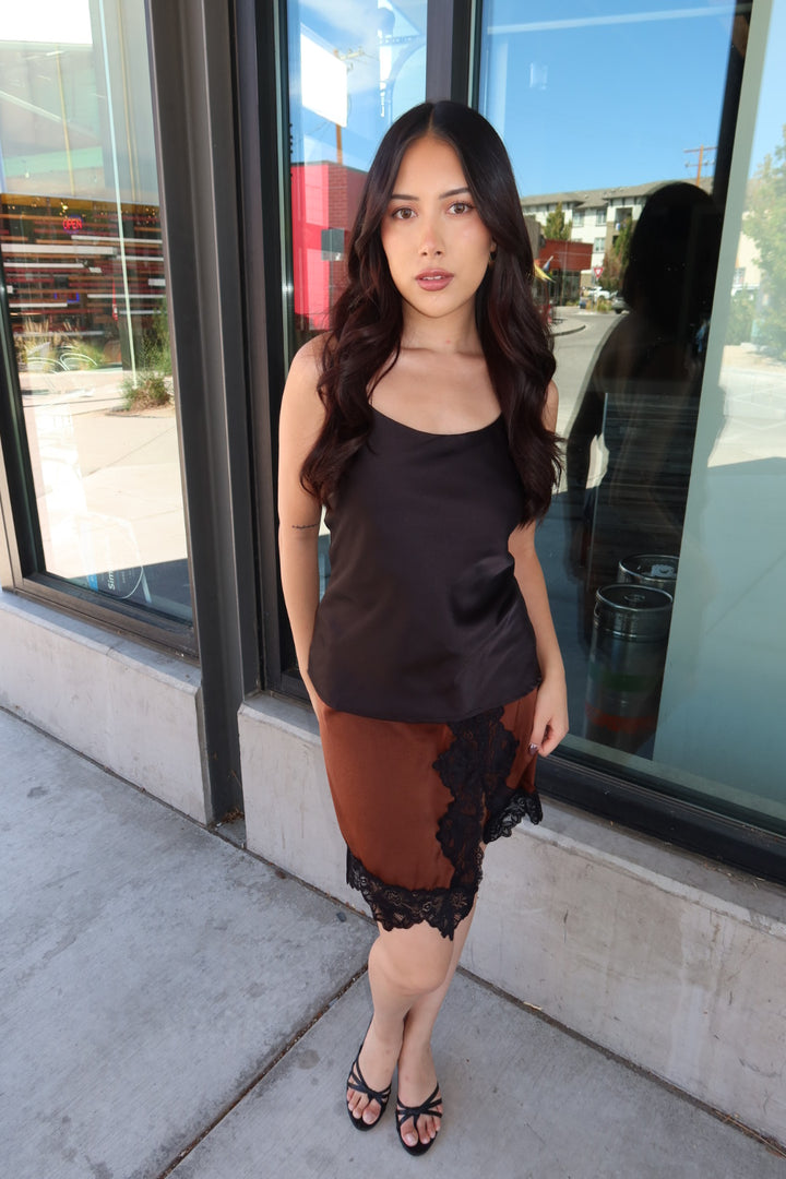 Alfonzo Lace Hem Mini Skirt