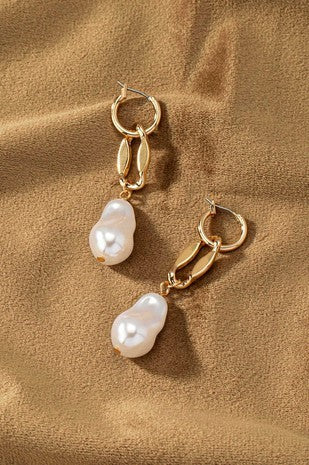 PEARL CHAIN DROP EARRINGS