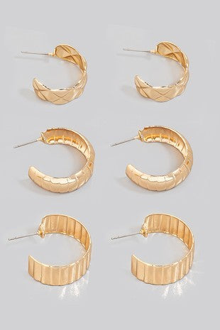 3 SET WIDE METALLIC HOOPS