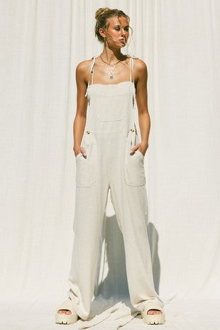 LOREN LINEN OVERALLS