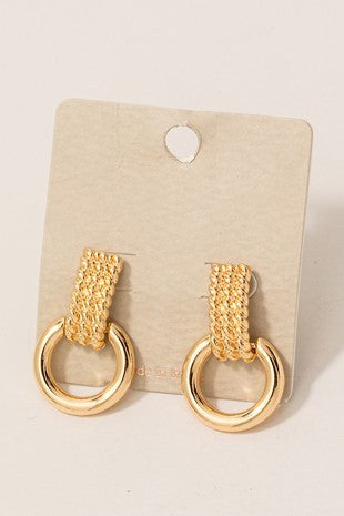 BRAID AND HOOP DANGLE EARRINGS