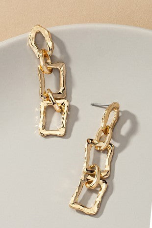 HAMMERED CHAIN LINK EARRINGS