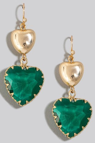 CRYSTAL HEART DANGLE EARRINGS