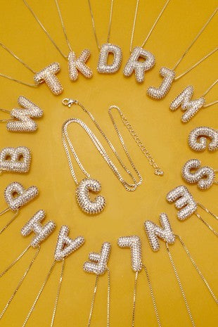 INITIAL BUBBLE LETTER NECKLACE