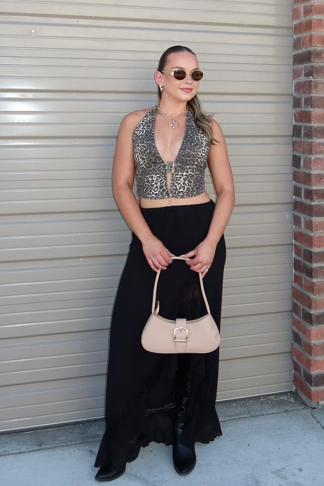 WILD SIDE LEOPARD HALTER TOP