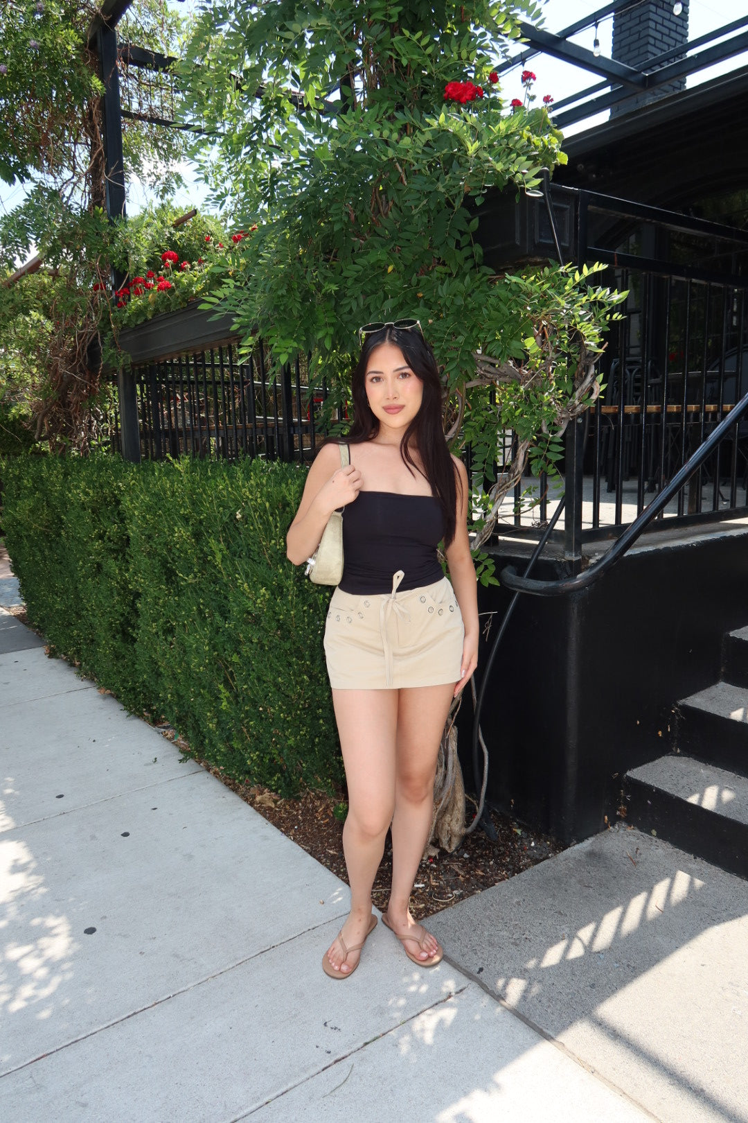 Loucia Low Waist Mini Skort - Khaki