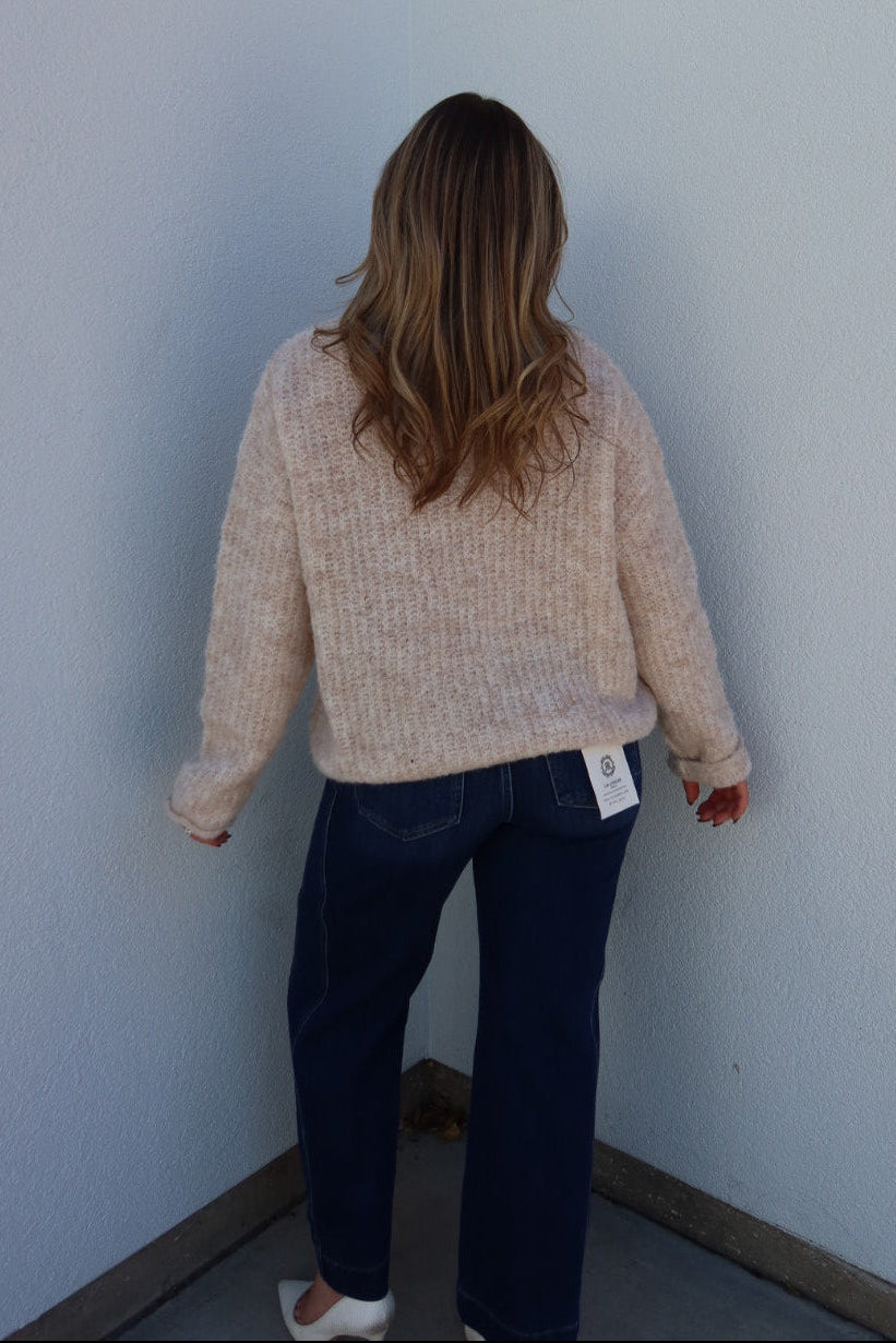Senzo Mockneck Knit Sweater - Oatmeal