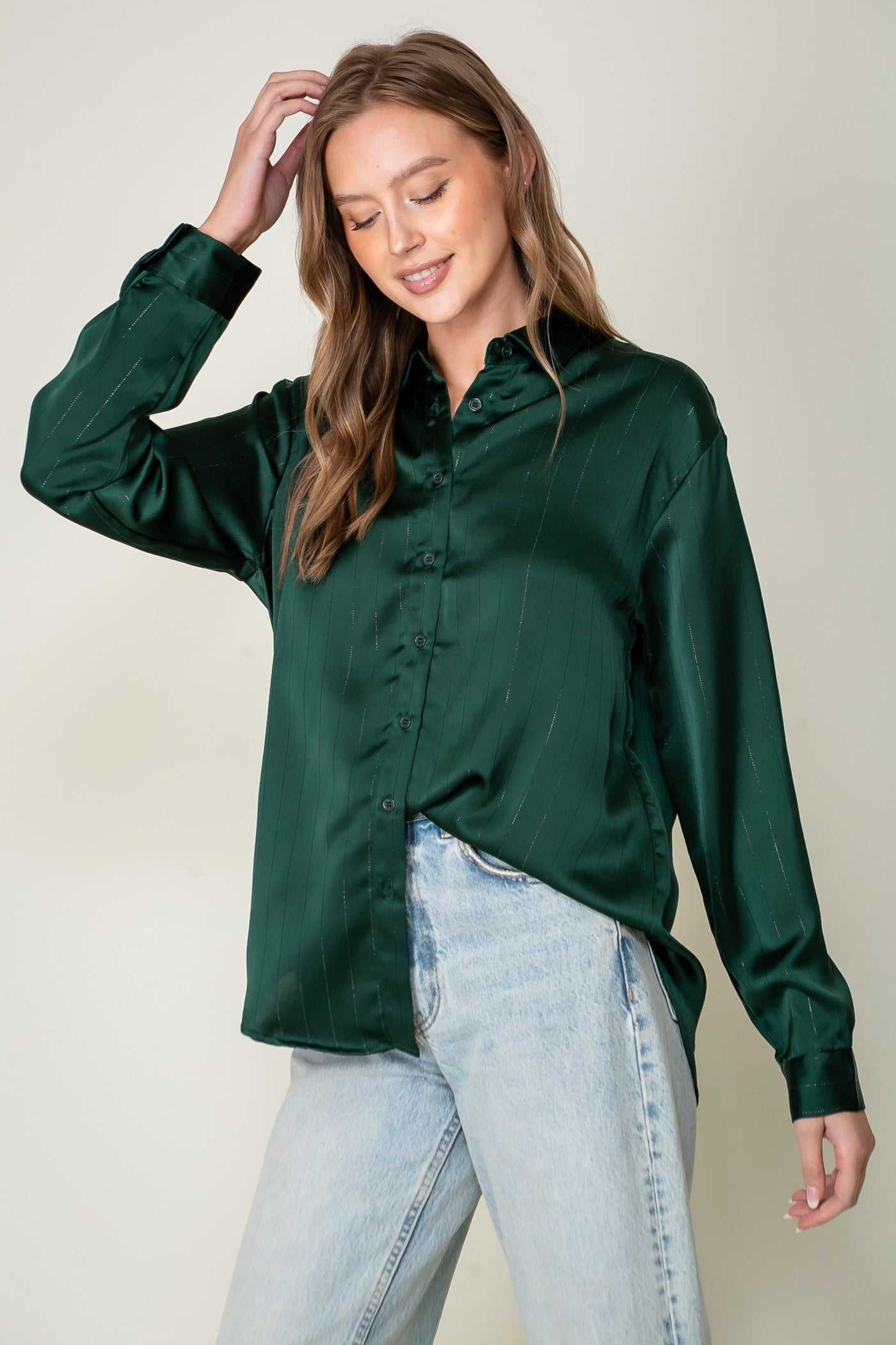 EVERGREEN BUTTON UP