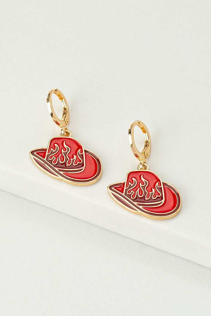 COWBOY HAT HUGGIE EARRINGS