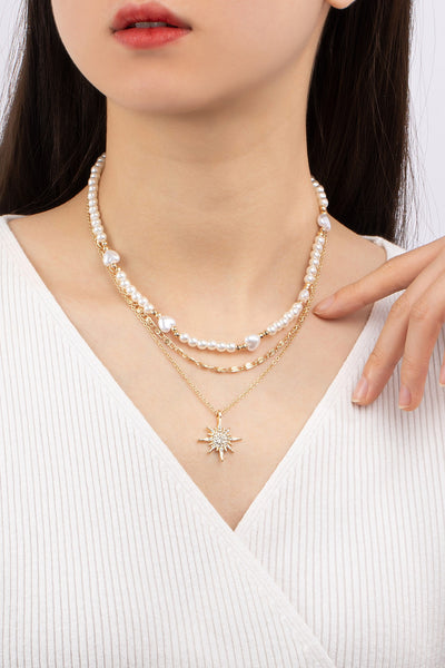 PEARL AND STAR NECKLACE