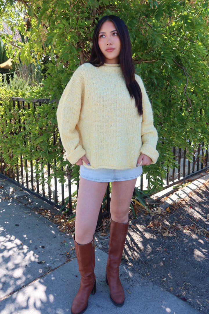 Senzo Mockneck Knit Sweater - Yellow