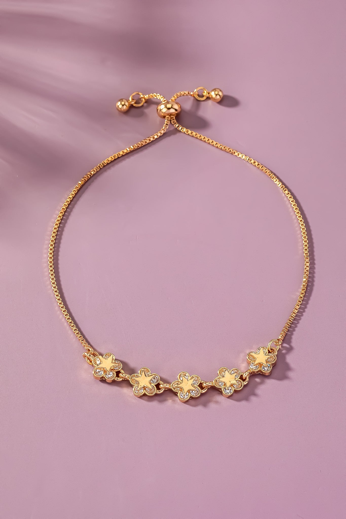 FLOWER CHARM CHAIN BRACELET