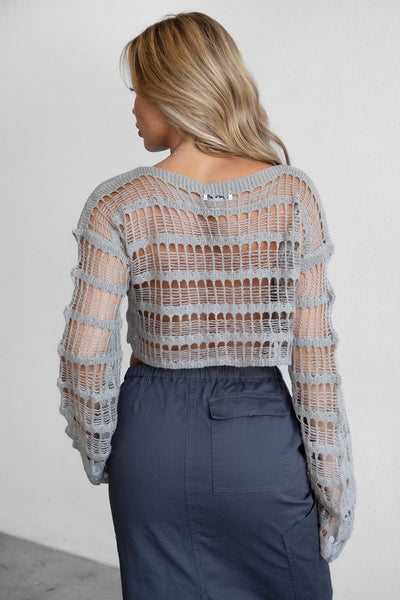 HALLE HOLLOW KNIT SWEATER