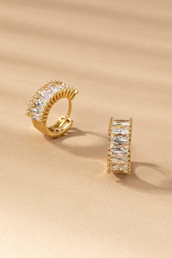 BAGUETTE CUT CZ HOOPS