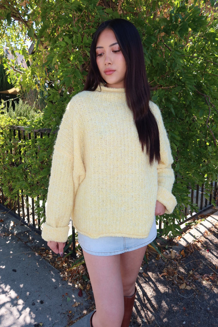 Senzo Mockneck Knit Sweater - Yellow