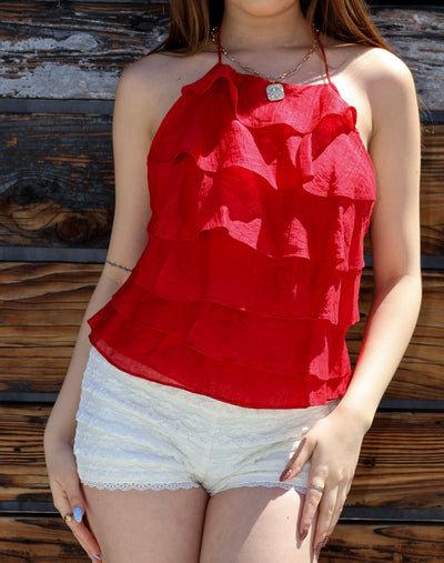 SALSA RUFFLE HALTER TOP