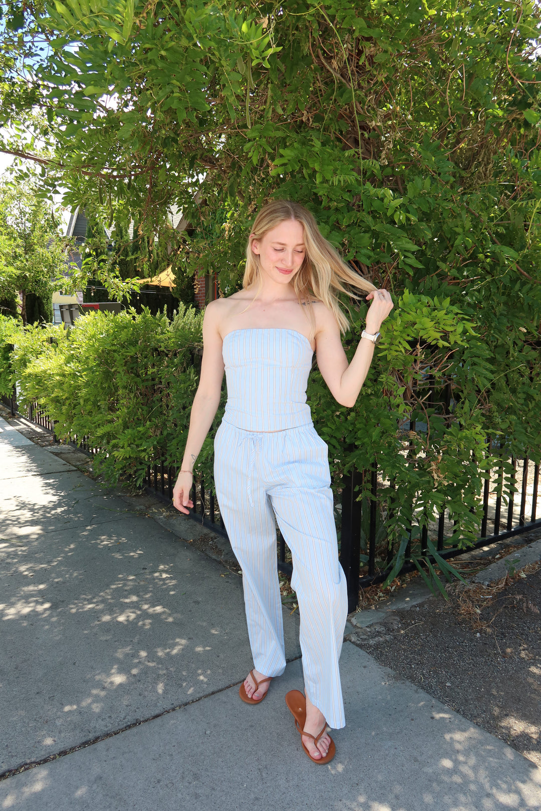 The Pinstripe Wide-Leg Pant
