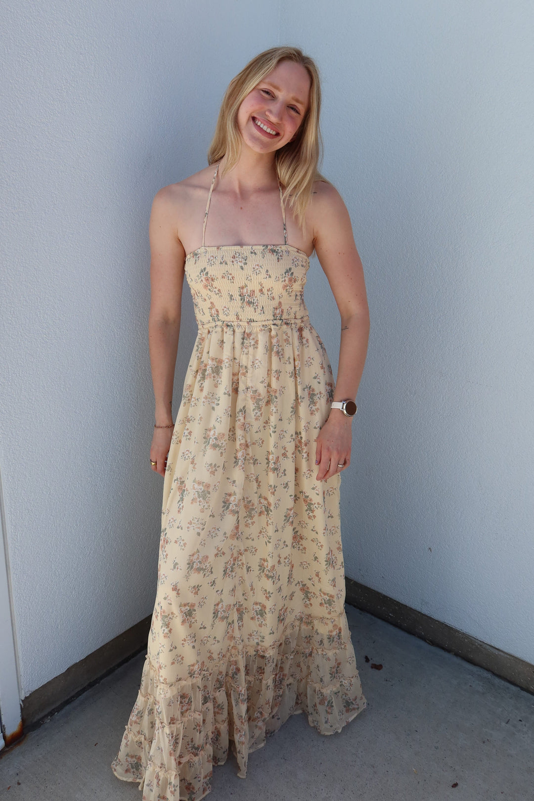Jones Floral Smocked Maxi Dress