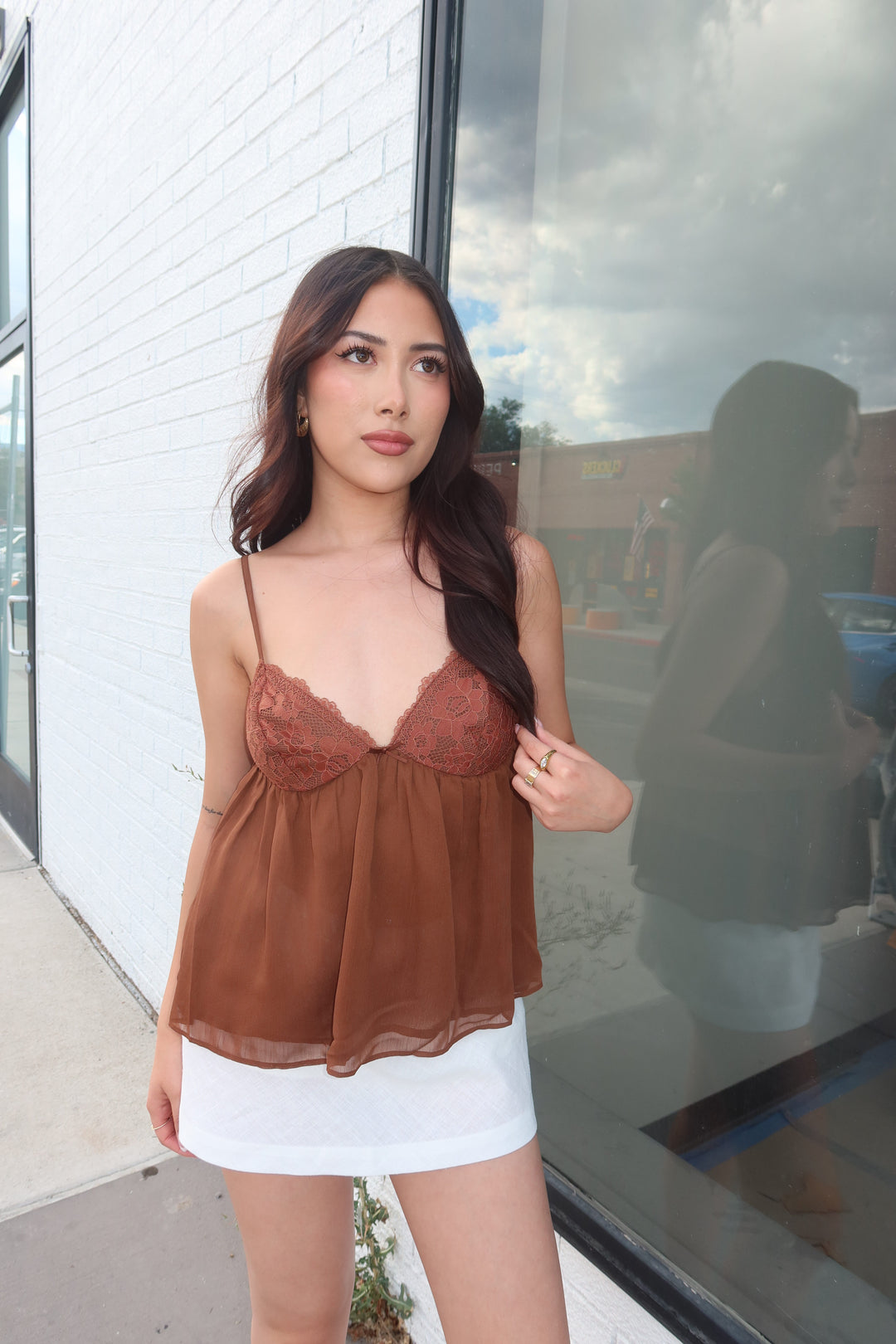 The Mocha Lace Babydoll Cami