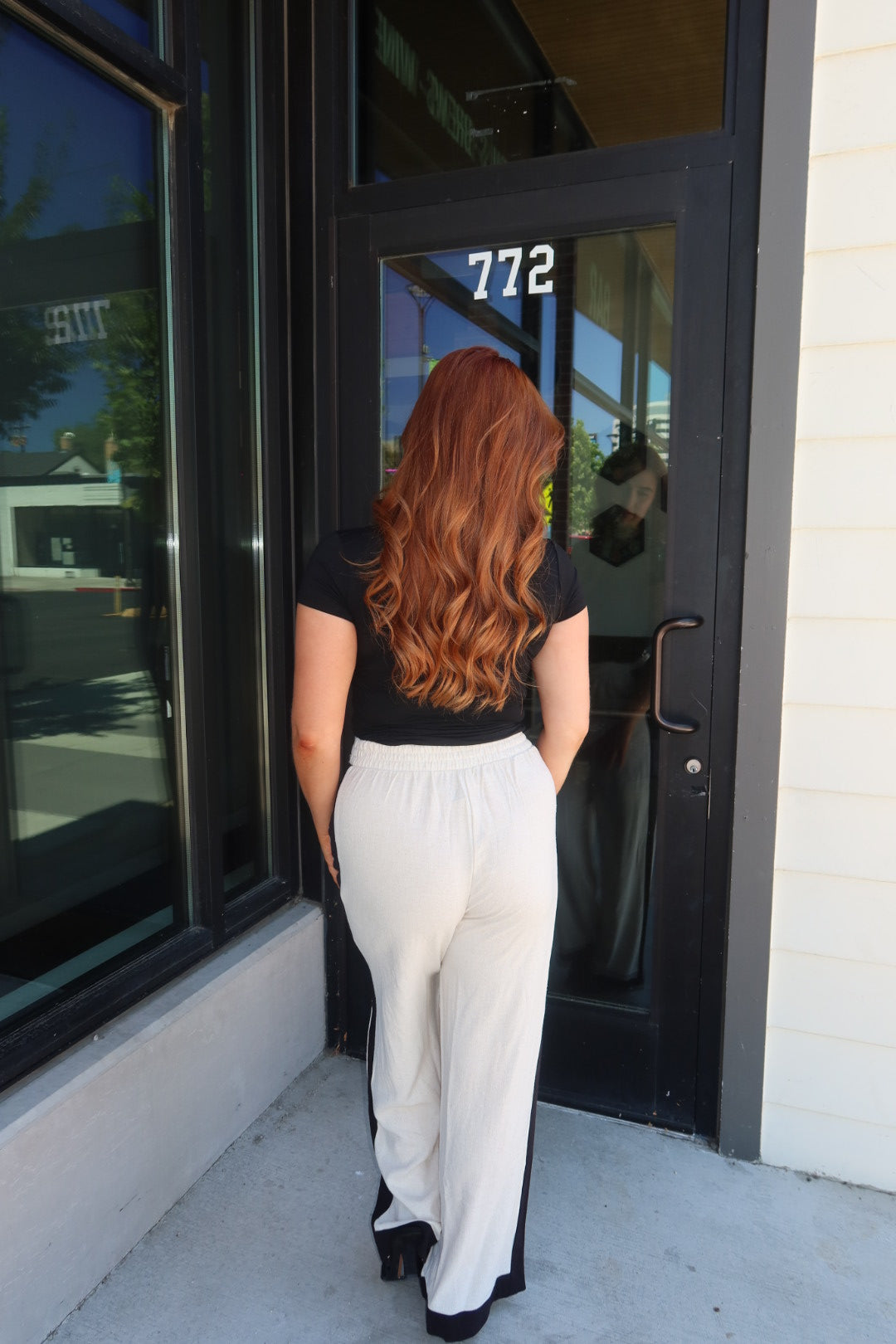 The Keerah Contrast Linen Wide Leg Pant